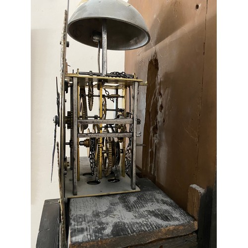 36 - An 18th Century longcase clock by John Nottle of Holsworthy with brass dial, date aperture, 30 hour ... 