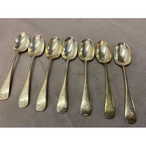 143 - A set of seven silver teaspoons - Sheffield 1915, makers marks for Henry Williamson Ltd