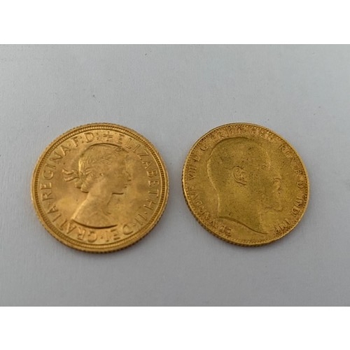 233 - Two gold sovereigns dated 1910 and 1958

Please note buyers premium does not apply to this lot