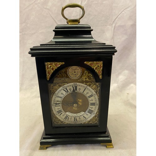 298 - A Georgian design mantel clock by Biddle and Mumford of London, brass dial, silvered chapter ring, i... 