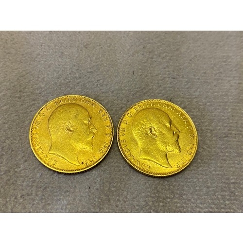 260 - Two Edward VII gold sovereigns dated 1906 and 1910

Please note buyers premium does not apply to the... 