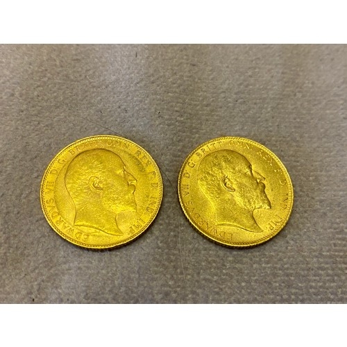 258 - Two Edward VII gold sovereigns dated 1904 and 1910

Please note buyers premium does not apply to the... 