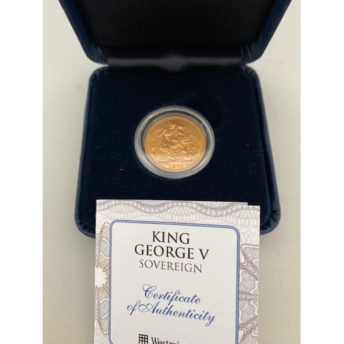 267 - A George V gold sovereign dated 1914, in fitted box, complete with certificate of authenticity