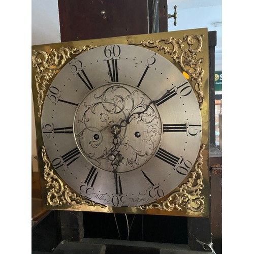 50 - An 18th Century longcase clock by William Watson with brass dial, silvered chapter ring, eight day m... 