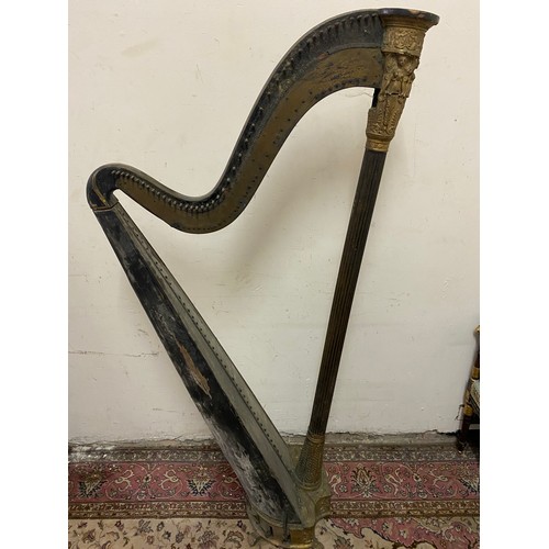 40 - A 19th Century harp by Sebastian Erard of Great Marlborough Street London with engraved brass name p... 