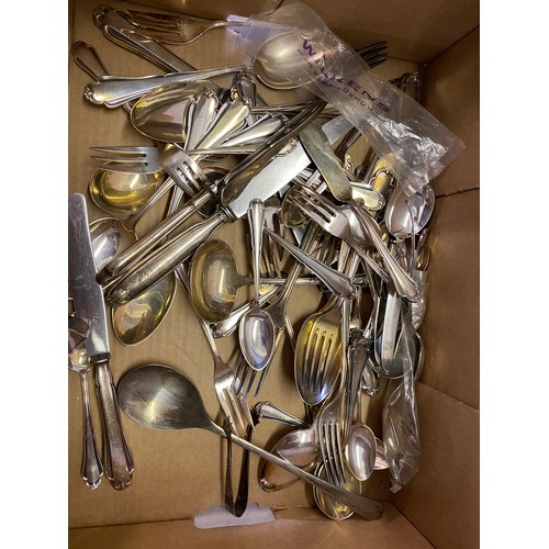 147 - A selection of plated flatware including a box of Jan Wellem flatware