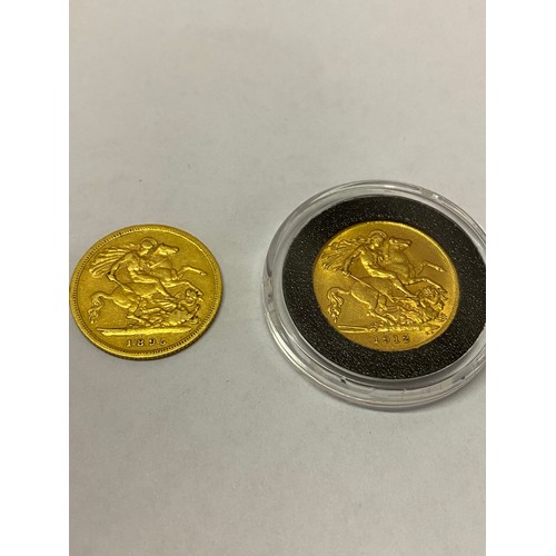 270 - A George V gold half sovereign dated 1912 and a Victorian gold half sovereign dated 1895

Please not... 