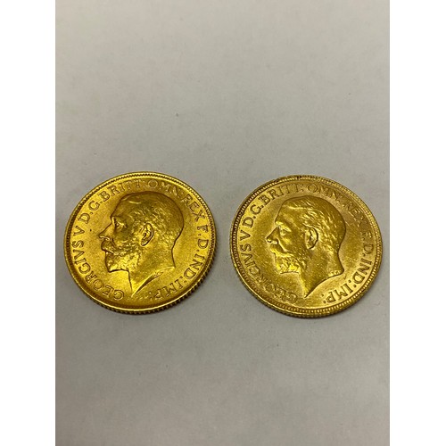 267 - Two George V gold sovereigns dated 1912 and 1932

Please note buyers premium does not apply to the p... 