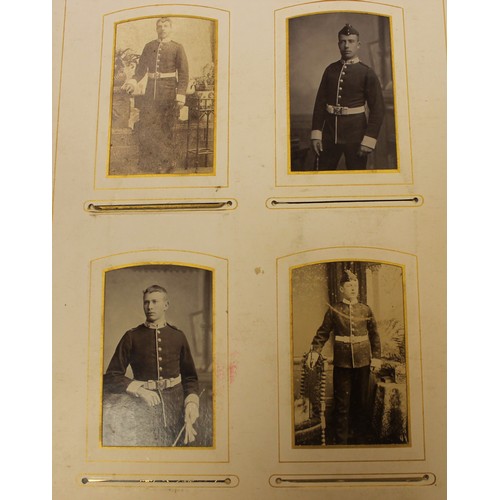 1027 - Three Victorian albums of carte-de-visite and cabinet portrait photographs.