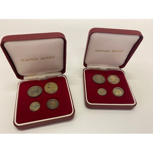 329 - Two sets of 1918 Maundy coins, boxed