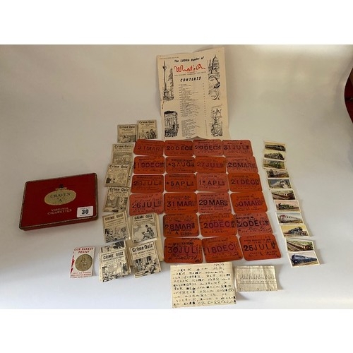 30 - A selection of 1950's London Trains Railway tickets, Crime Quiz, trains of The World British Automat... 