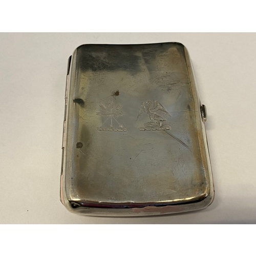 1236 - A Victorian silver cigarette case, the lid engraved with a huntsman on horseback with dogs - Birming... 