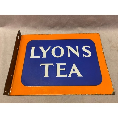 317 - A Lyons Tea enamel double sided wall sign - 11in. x 15in.