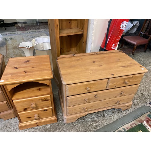 41 - Two Gillerson pine chests, each fitted two narrow and two wide drawers - 34in. wide and a pair of ma... 