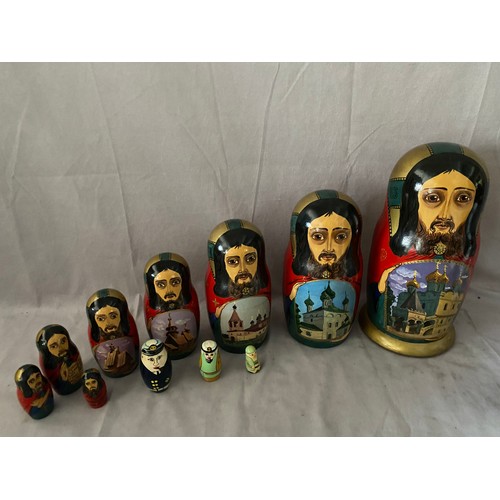 274 - A set of graduated Russian dolls in the form of religious figures