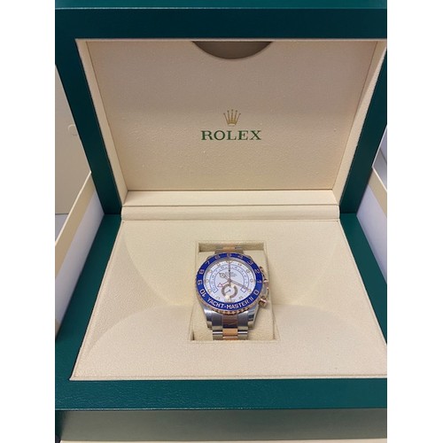 242 - A gentleman's Rolex Yacht Master II wristwatch, 44mm white dial, in an everrose gold and steel case,... 