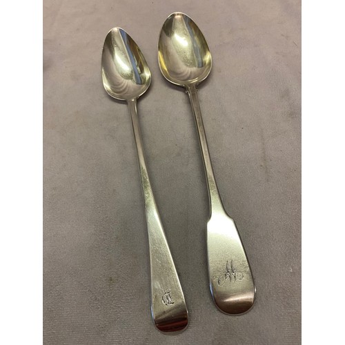 191 - A Georgian silver basting spoon - London 1809 and one other with fiddle pattern handle - London 1822