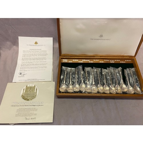 177 - A set of thirteen limited edition Birmingham Mint Collection of silver Apostle Spoons, in fitted box