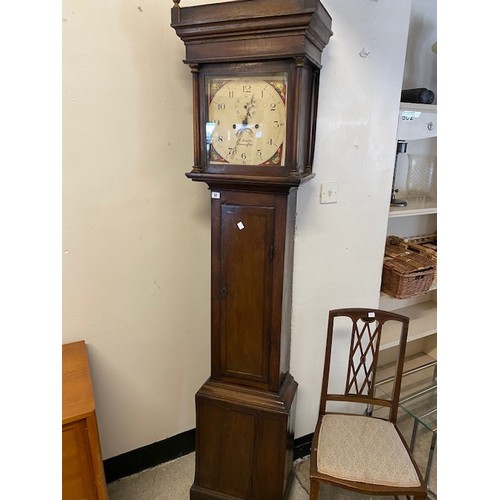 42 - A 19th Century longcase clock by R Drake of Beaminster, cream enamel dial, seconds dial, date apertu... 