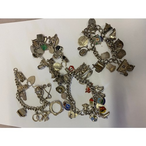 188 - Four silver charm bracelets