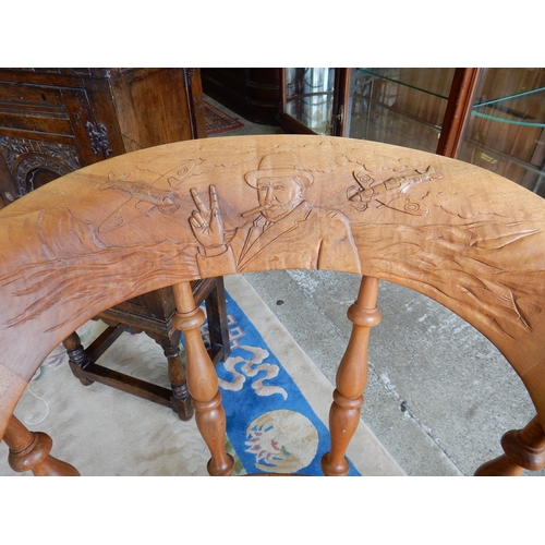 40 - A Stewart Linford commemorative oiled walnut chair incorporating timbers from Blenheim to commemorat... 