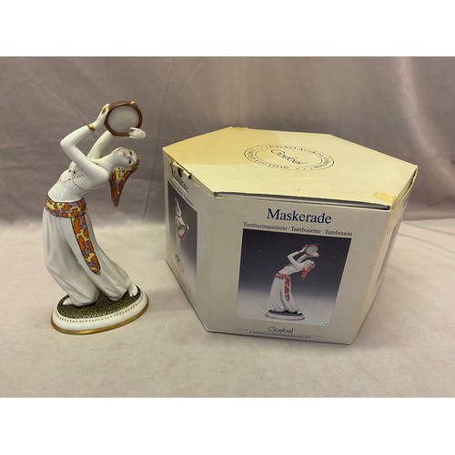 145 - A Goebel limited edition figure from the Masquerade series - Tambourine, in original box with certif... 