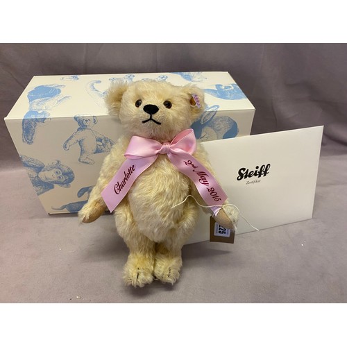 225 - A Steiff teddy bear - Royal Baby Charlotte, boxed