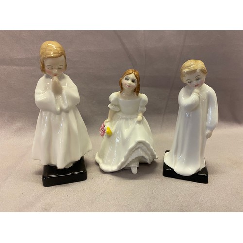 81 - Three Royal Doulton figures - Bedtime HN1978, Darling HN1985 and Lyndsey HN3043