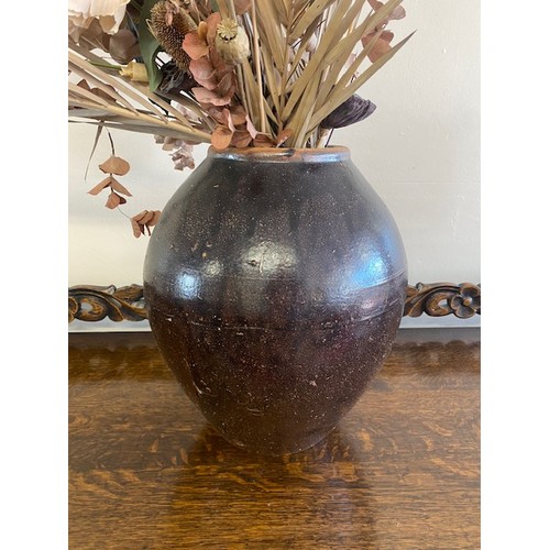 148 - A Chinese brown glazed ovoid vase - 16 1/2in. high