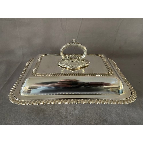 198 - A Mappin and Webb heavy silver plated entree dish and cover