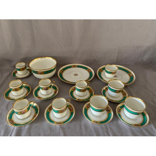 127 - An early 20th Century Staffordshire part tea and coffee service retailed by Alfred B Pearce 39 Ludga... 