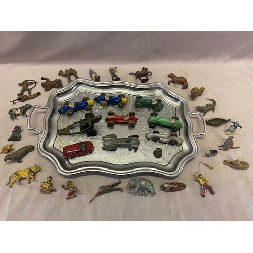 342 - Six Dinky Meccano toy cars comprising:- two Ferrari's 23H, Maserati 23N, Cooper Bristol 23G, Speed O... 