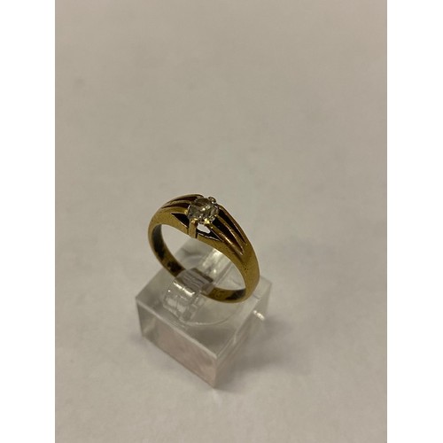 308 - A gentleman's ring set diamond, on an 18ct. gold shank