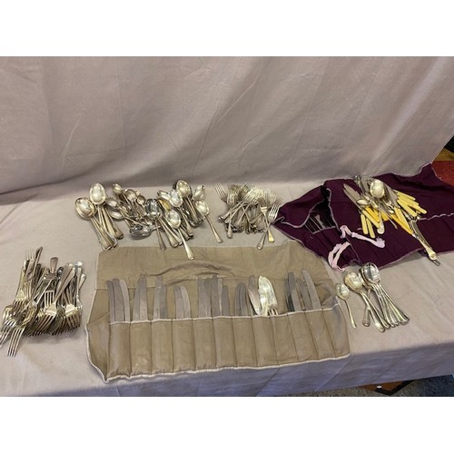 251 - A large quantity of silver plated flatware including rat tail pattern