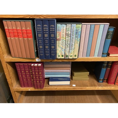 27 - A selection of books including Folio Society including Dorothy L Sayers, Mapp and Lucia etc..