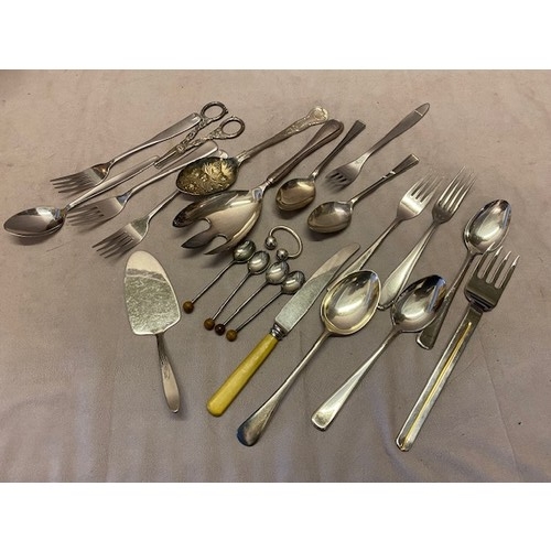 185 - A selection of plated flatware various patterns