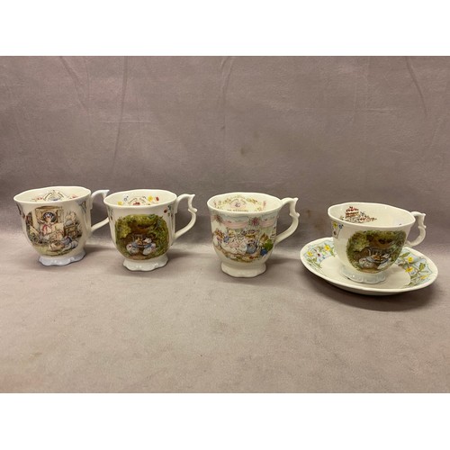 88 - Three Royal Doulton Brambly Hedge mugs - The Engagement, The Wedding and Rigging The Boat together w... 