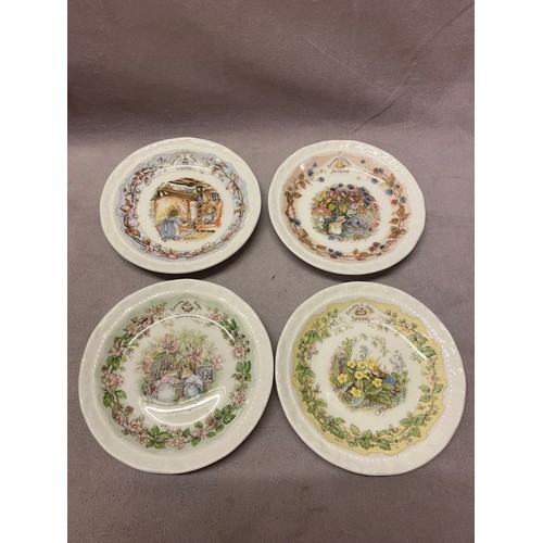 89 - Four Royal Doulton Brambly Hedge pin trays depicting the four seaons - 4 3/4in. dia.