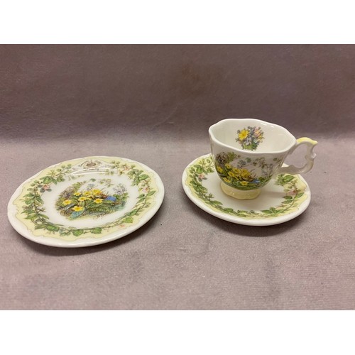 100 - A Royal Doulton Brambly Hedge miniature trio - Spring