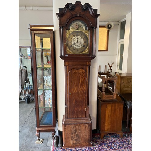 47 - A 19th Century longcase clock by Peter Clare of Manchester, brass dial, silvered chapter ring, pierc... 