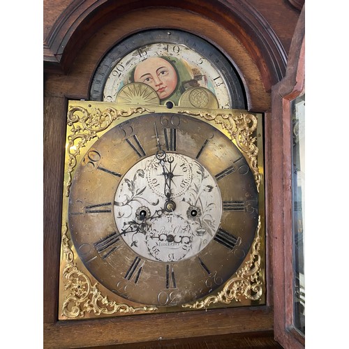 47 - A 19th Century longcase clock by Peter Clare of Manchester, brass dial, silvered chapter ring, pierc... 