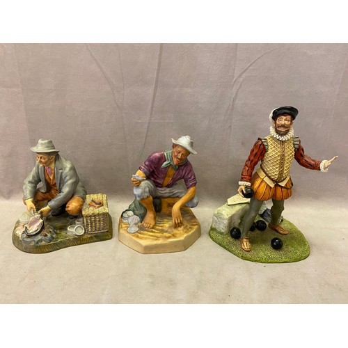 99 - Three Royal Doulton figures - Beachcomber HN2487, Bon Appetit HN2444 and Sir Walter Raleigh