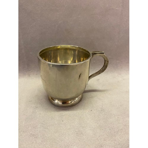 188 - A silver christening mug - Birmingham 1932, makers marks for A C Bloxham Ltd