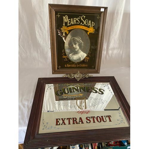 30 - A Guinness advertising mirror in a reeded frame - 15in. x 22in. and one other for Pears Soap, framed... 