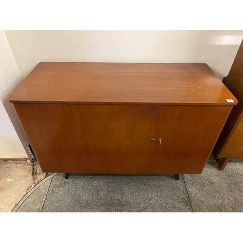 56 - A teak home office desk on splayed legs - 44in. wide