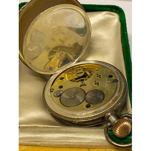 231 - A gentleman's pocket watch retailed by Sanders and Company London, white enamel dial, seconds dial, ... 