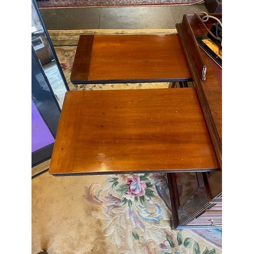 116 - A large Victorian mahogany pedestal desk with three quarter galleried top inset red leather writing ... 