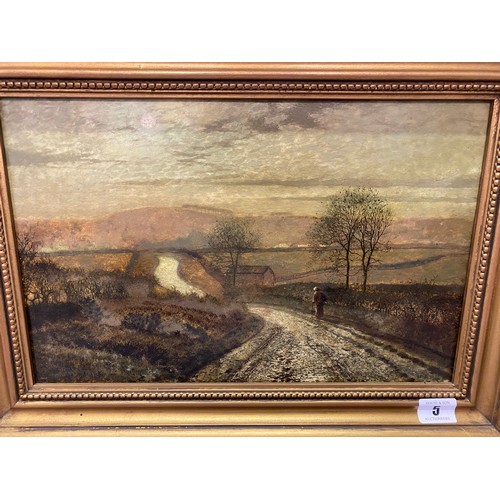 5 - Bears signature John Atkinson Grimshaw 1874.  Oils on panel - Landscape scene titled to the reverse ... 