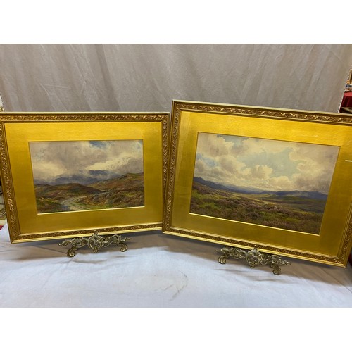 6 - C. Drummond Fish.  Two signed watercolours - The Moor At North Wales, mounted, framed and glazed - 1... 