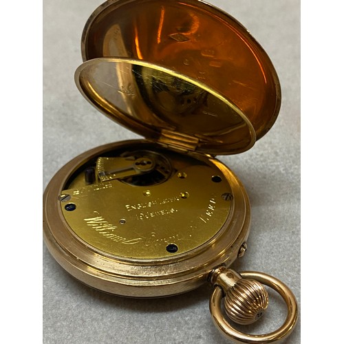 252 - A gentleman's pocket watch retailed by William Owen of Leeds, white enamel dial, seconds dial, in a ... 